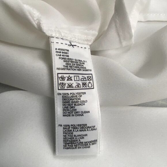 Forever 21 White Short Sleeve Blouse Small - Picture 10 of 10
